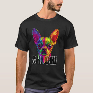 Camiseta Cara de Chihuahua Colorido Chi Chi Amante de Perro