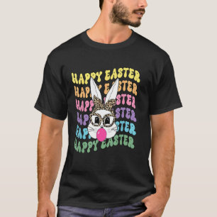 Camiseta Cara de conejo Bunny gafas de leopardo niña feliz