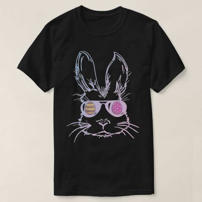 Camiseta Cara De Conejo Con Gafas De Sol Día De Pascua Para (Diseño del anverso)