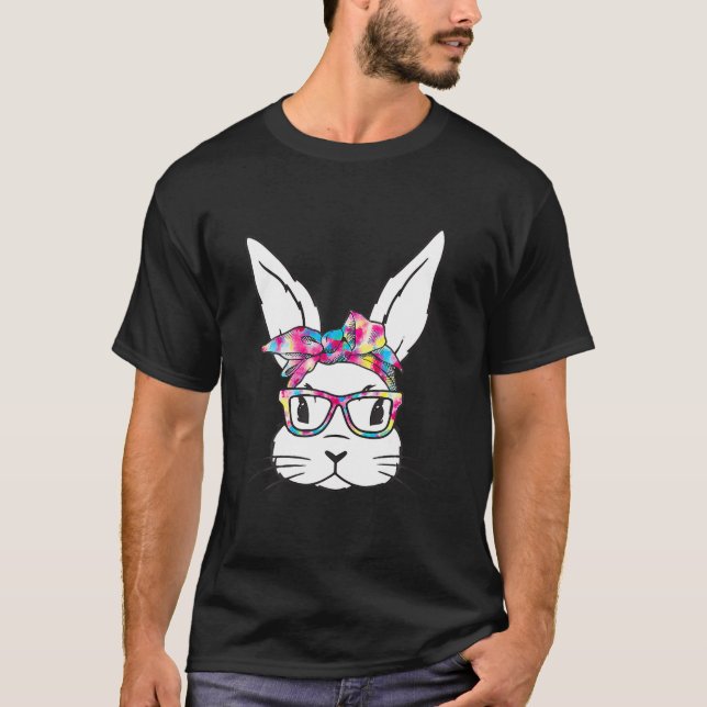 Camiseta Cara De Conejo Con Gafas De Sol Día De Pascua Para (Anverso)