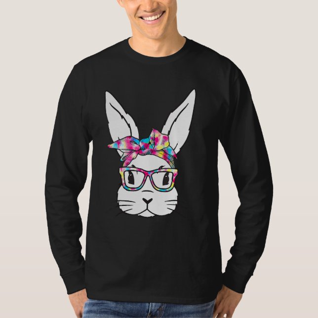 Camiseta Cara De Conejo Con Gafas De Sol Día De Pascua Para (Anverso)