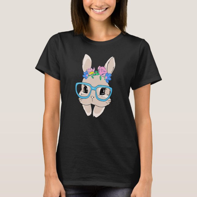Camiseta Cara De Conejo Con Gafas De Sol Para Chicas Mujere (Anverso)