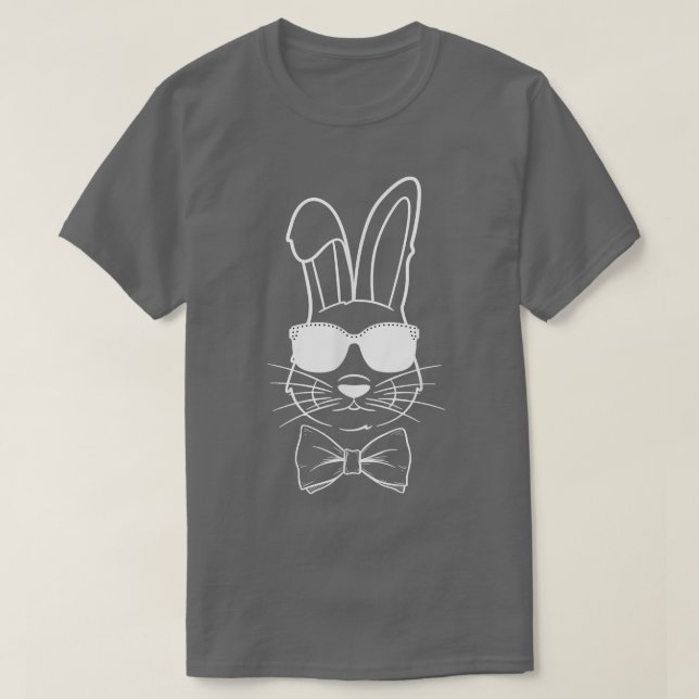 Camiseta Cara De Conejo Con Gafas De Sol Para Niños Chicas  (Diseño del anverso)