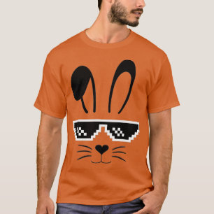 Camiseta Cara De Conejo Con Gafas De Sol Para Niños Hombres