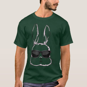 Camiseta Cara De Conejo Con Gafas De Sol Para Niños Hombres