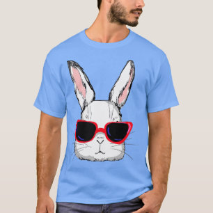 Camiseta Cara De Conejo Con Gafas De Sol Para Niños Hombres