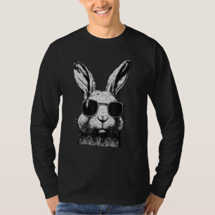 Camiseta Cara de conejo con gafas de sol para niños hombres