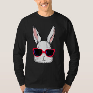 Camiseta Cara De Conejo Con Gafas De Sol Para Niños Hombres