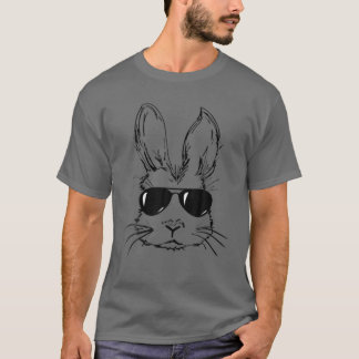 Camiseta Cara de conejo de Pascua con gafas de sol Hombres 
