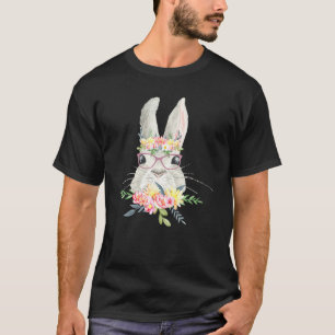 Camiseta Cara de conejo divertida con gafas Conejo flujo tr