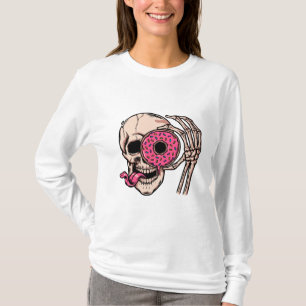 Camiseta Cara de cráneo con burro humor negro dulce y amarg