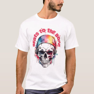Camiseta cara de cráneo de acuarela