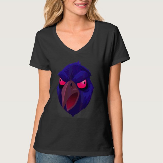 Camiseta Cara de Cuervo de Halloween 2 (Anverso)