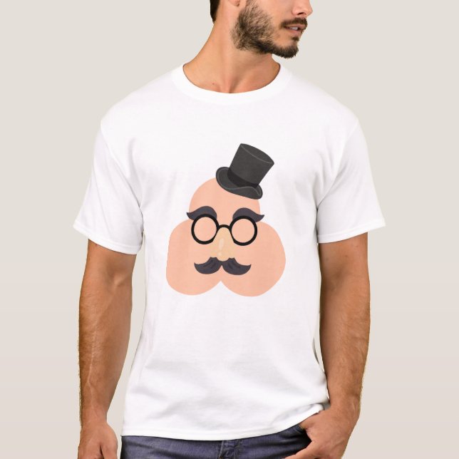Camiseta Cara De Disfraz Personalizado divertida. (Anverso)