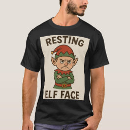 Camiseta Cara de Elfo Descansando – Humor Navideño Gruñón