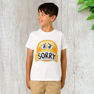 Camiseta Cara de Emoji Triste y Arrepentido con Letrero de 