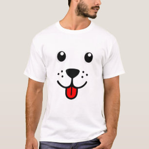Camiseta Cara de emoticono feliz de perro cachorro animal m