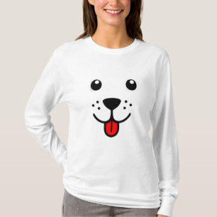 Camiseta Cara de emoticono feliz de perro de animal de masc