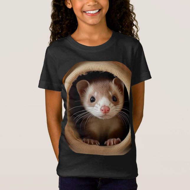 Camiseta Cara de Ferret-Bebé - Ferretes cortos (Anverso)