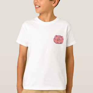 Camiseta Cara de Flor de Peonía Sonrojada Adorable para Niñ