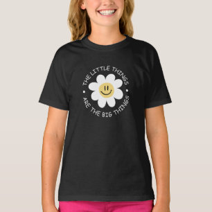 Camiseta cara de flor linda con cita motivacional