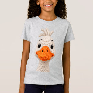 Camiseta Cara de ganso tonto linda en estilo de hilo de gan