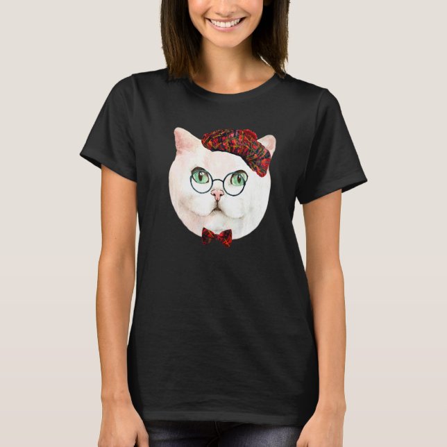 Camiseta Cara de gatito funky blanco   (Anverso)