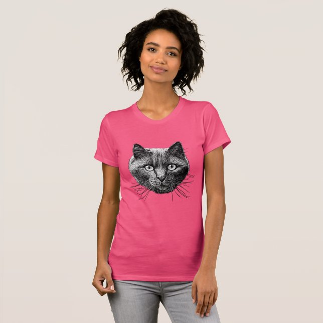 Camiseta Cara de gato (Anverso completo)