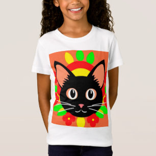 Camiseta Cara de Gato Adorable Ilustración Vibrante