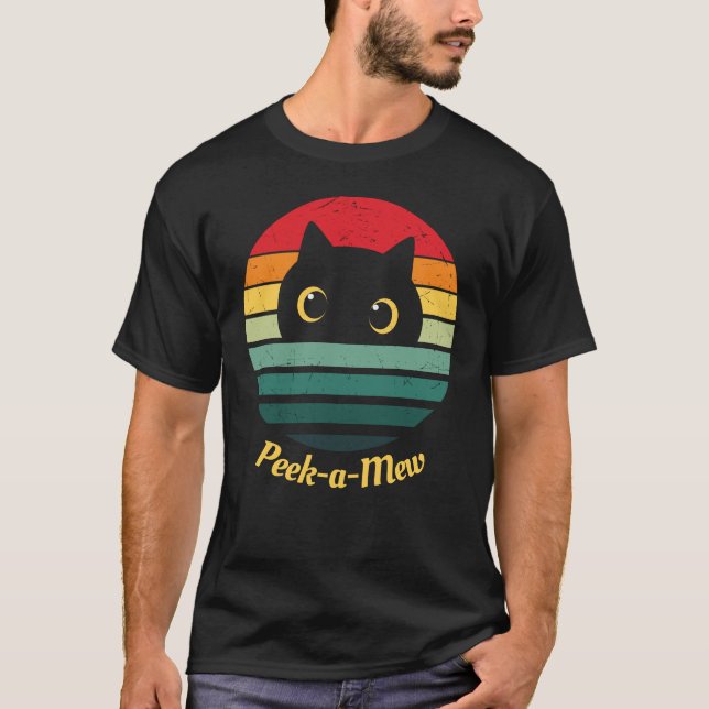Camiseta Cara de Gato Adorable Peek a Mew (Anverso)