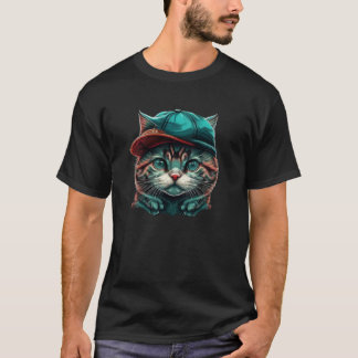 Camiseta Cara de gato con gorro