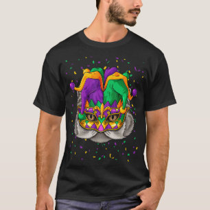 Camiseta Cara de gato de Carnaval Persa Mardi Gras Bufón Fe