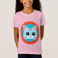 Cara de gato de dibujos animados linda