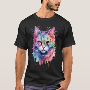 Camiseta Cara De Gato De Mono De Color Corto Para El Gato A