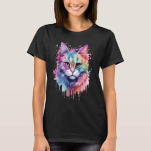 Camiseta Cara De Gato De Mono De Color Corto Para El Gato A