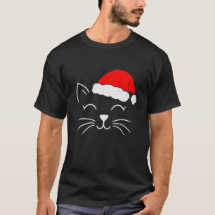 Camiseta Cara de gato de Santa adorable Navidad Maullido Ga