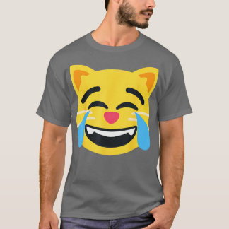 Camiseta Cara de gato emoticono con lágrimas de alegría