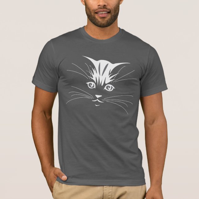 Camiseta Cara de gato en blanco (Anverso)