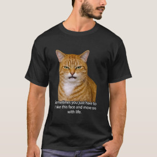 Camiseta Cara de gato enojado divertido Meme Gato naranja s