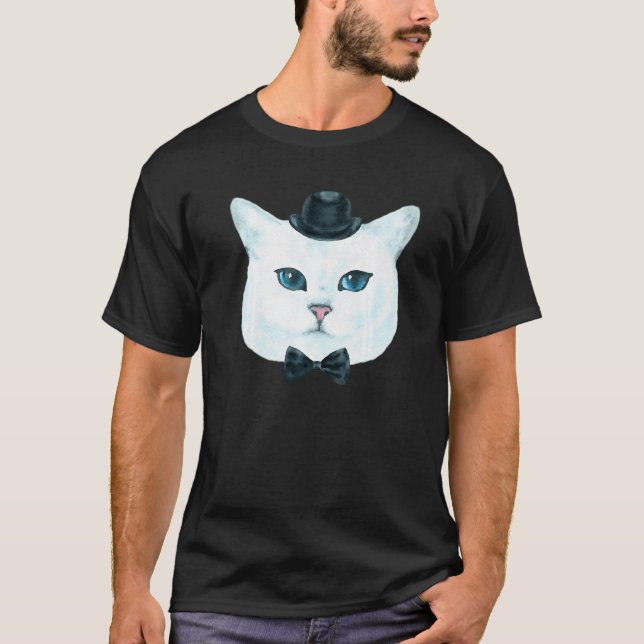 Camiseta Cara de gato funky blanco (Anverso)
