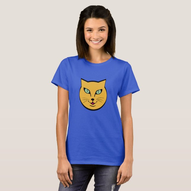 Camiseta cara de gato naranja (Anverso completo)
