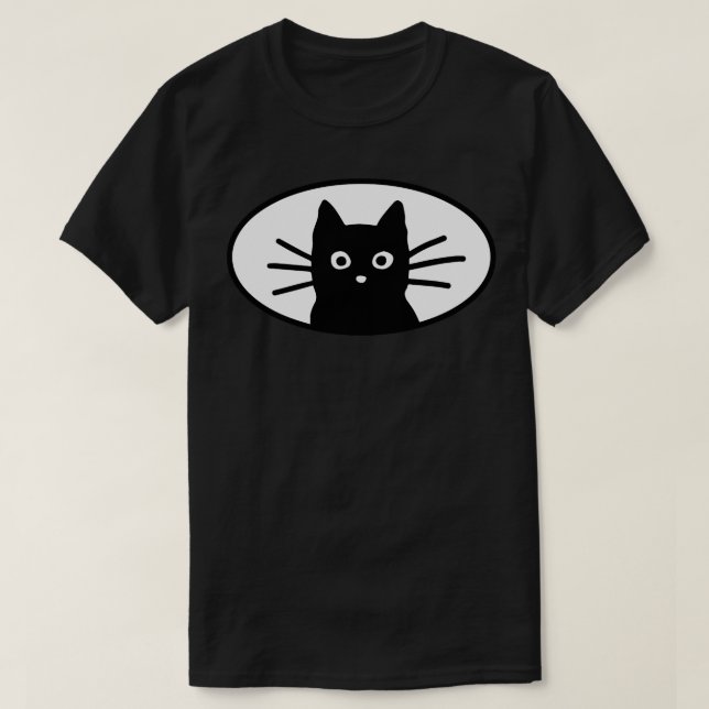 Camiseta Cara de gato negro (Diseño del anverso)