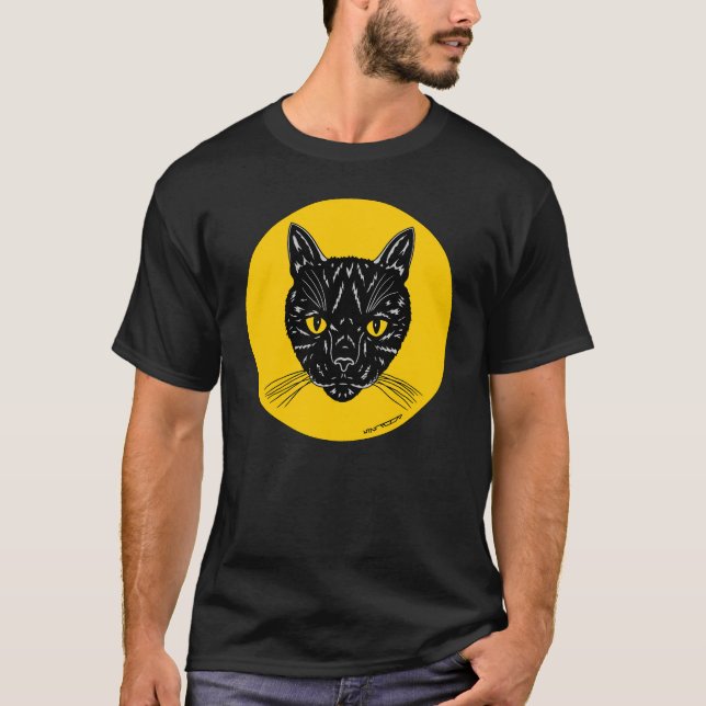 Camiseta Cara de gato negro (Anverso)