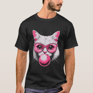 Camiseta Cara de Gato Nk Gles Chicle Cute Kitty Mujeres Chi