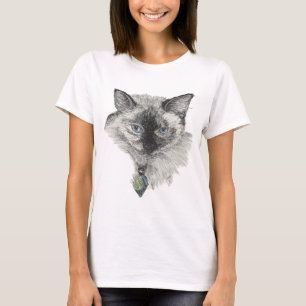 Camiseta Cara de gato siamesa