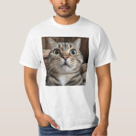Camiseta Cara de Gato Sorprendido, Foto de Gato