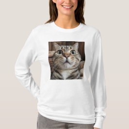 Camiseta Cara de Gato Sorprendido, Foto de Gato