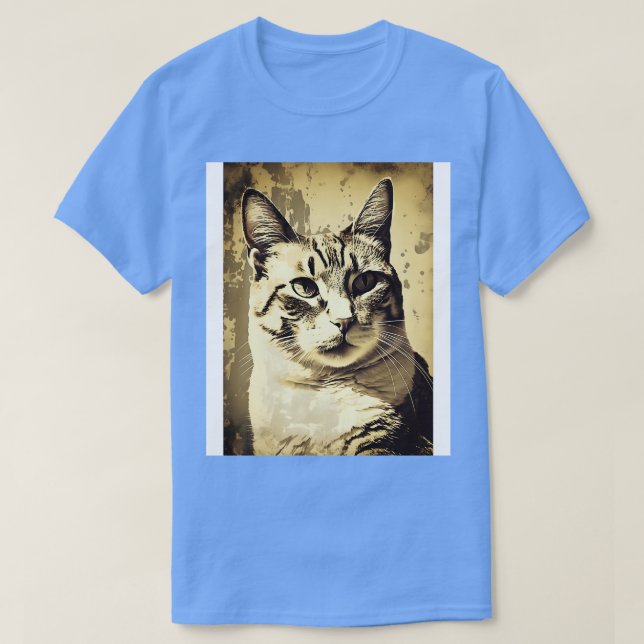 Camiseta Cara de gato vintage (Diseño del anverso)