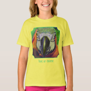 Camiseta Cara de Guacamayo Azul Dorado Loro Arte Personaliz