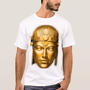 Camiseta Cara de Guerrero Dorado Blanca